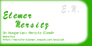 elemer mersitz business card